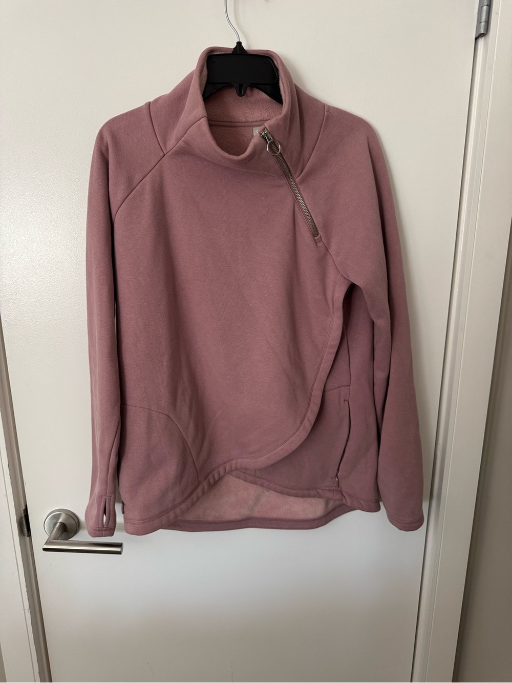 Athleta Cozy Fleece Half-Zip Pullover in Dusty Pink Size Small